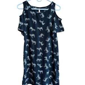 Atmosphere Zebra Cold Shoulder Blouse